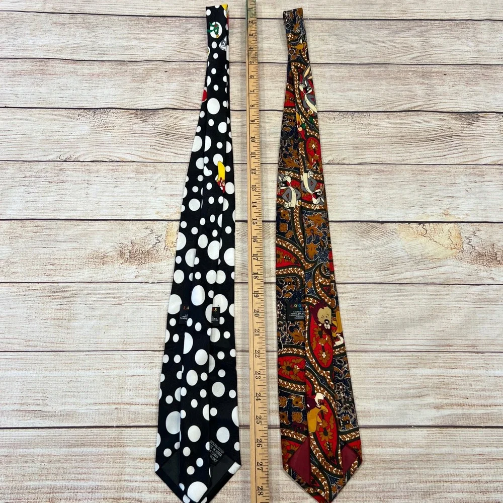 Vintage 90s Looney Tunes Bugs Bunny ‎ Marvin The Martian Neck Tie Lot Set